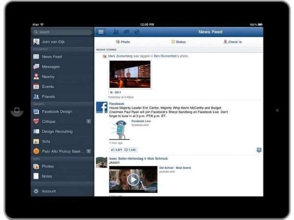 Facebook for iPad App